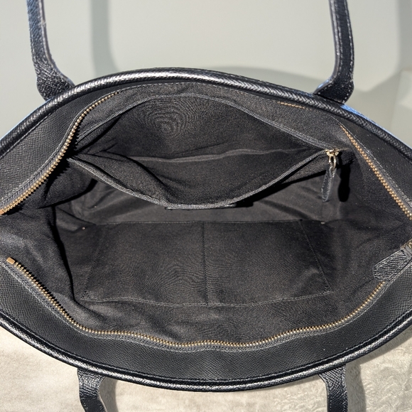 Coach City Zip Tote Black Leather Bag - Picture 8 of 15